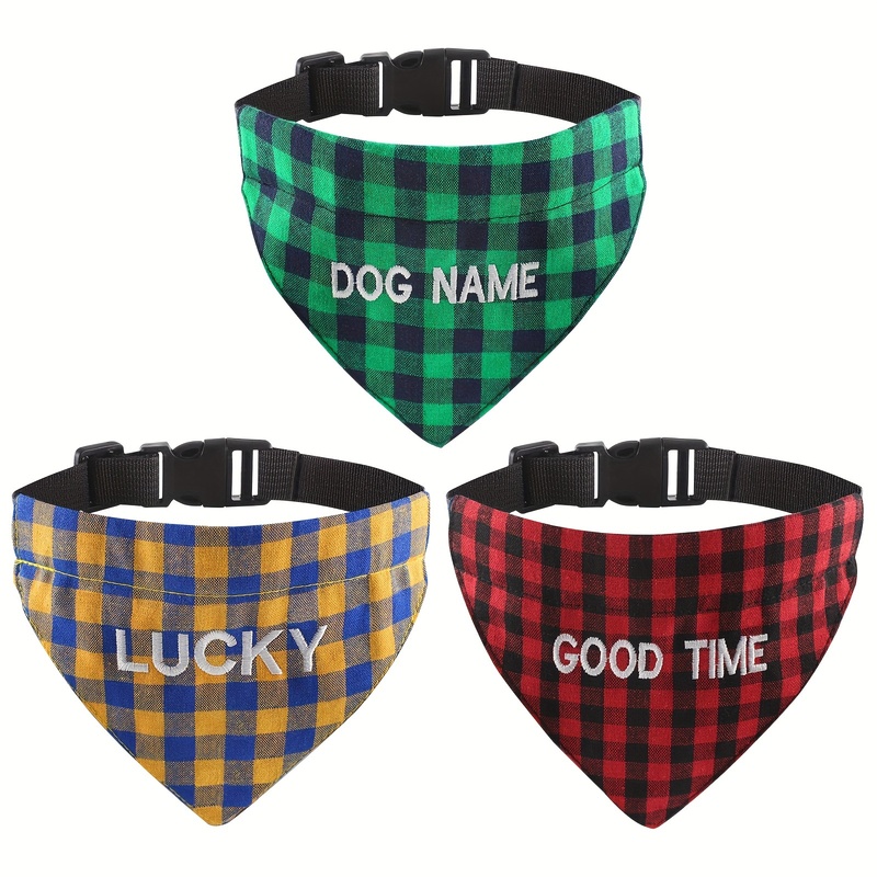 Dog Bandana Scarf - Personalized Embroidered Pet Bandana Custom Name