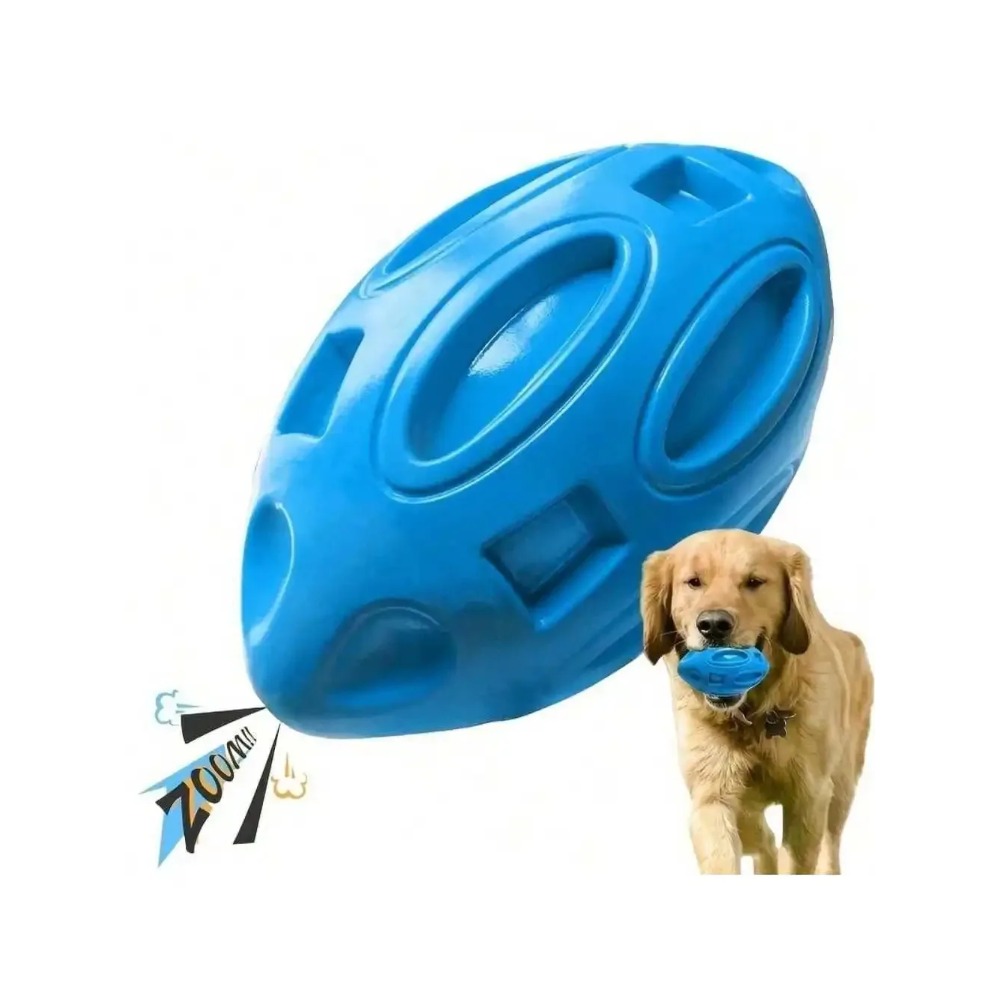Dog Muzzle Silicone - 1pcs Indestructible Squeaky Rugby Ball Dog