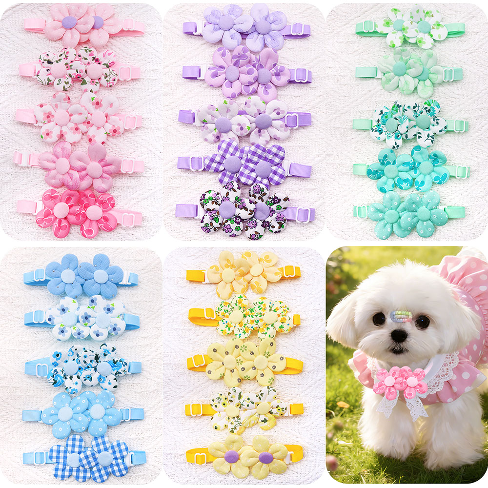 10PCS Flower Shape Sweet Dog B - đánh giá và giá Dog Bandana Scarf