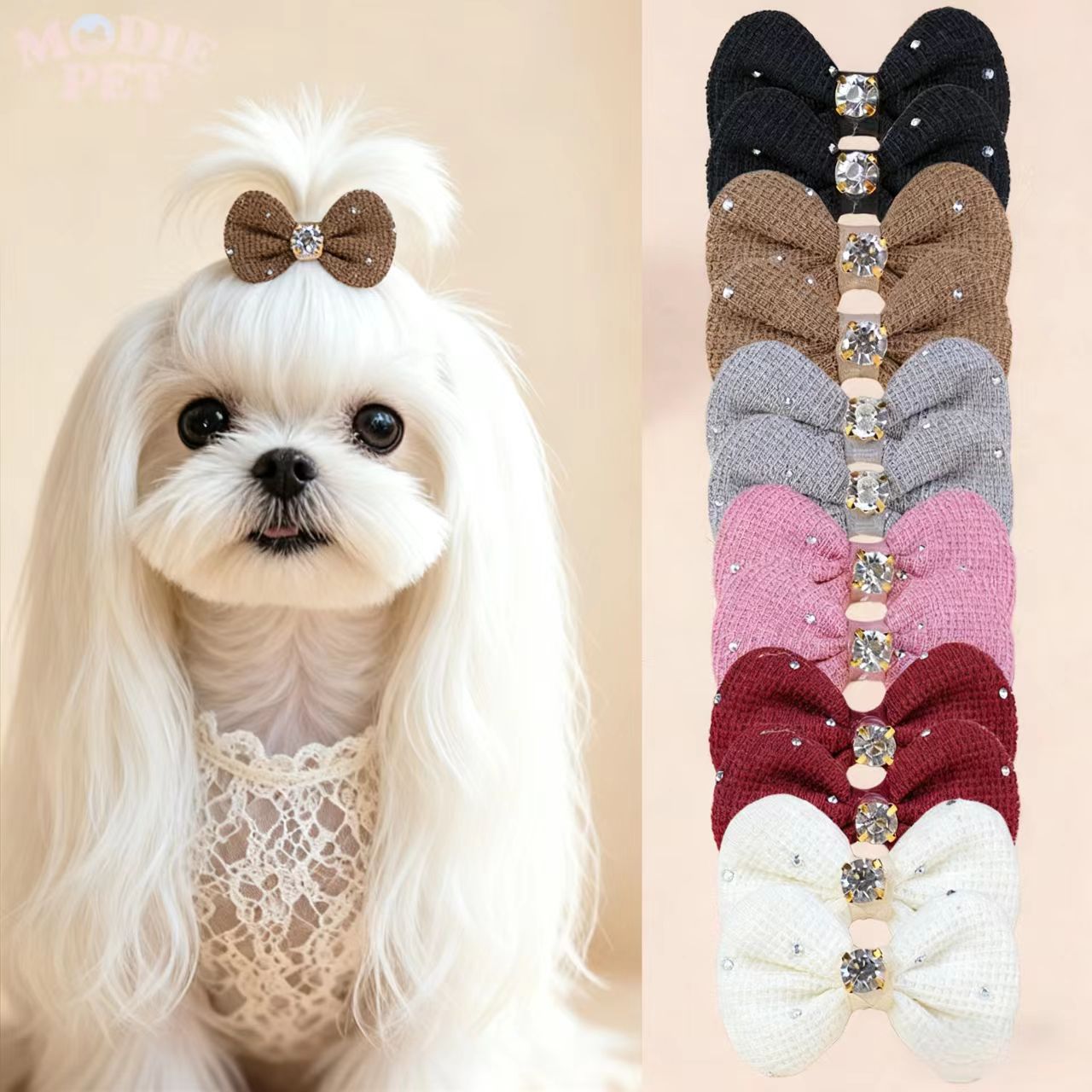 12PCS Dog Bows Wirh Metal Clip - đánh giá và giá Dog Bandana Scarf
