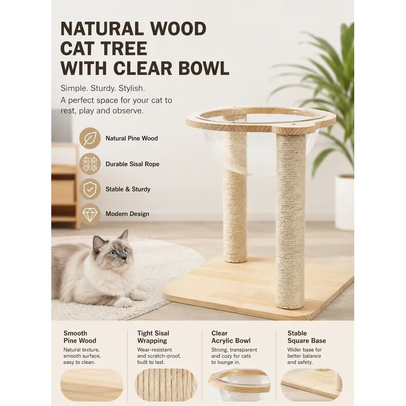 Eco Friendly Solid Pine Cat To - đánh giá và giá Cat Scratching Post