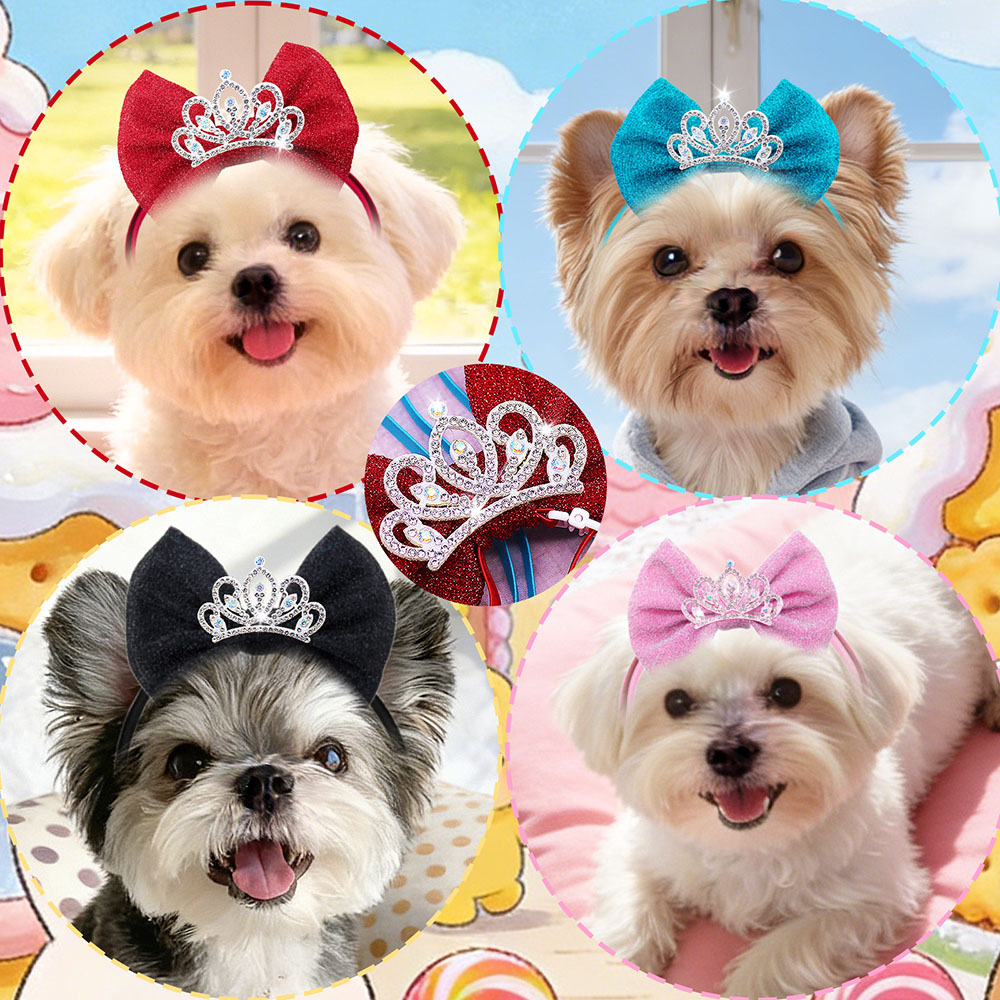 1PC Diamonds Dog Hair Bows Ela - đánh giá và giá Dog Bandana Scarf