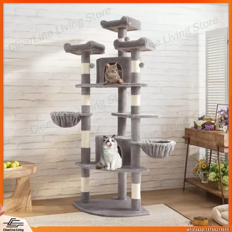 Fan-Shaped Corner Cat Tree 73i - đánh giá và giá Cat Scratching Post