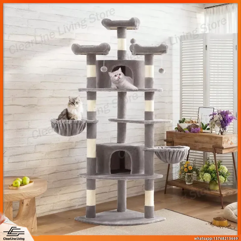Fan-Shaped Corner Cat Tree 73i - đánh giá và giá Cat Scratching Post