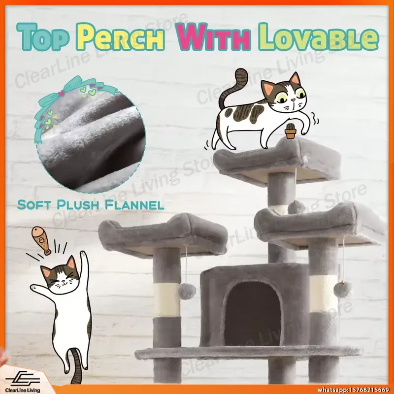 Fan-Shaped Corner Cat Tree 73i - đánh giá và giá Cat Scratching Post