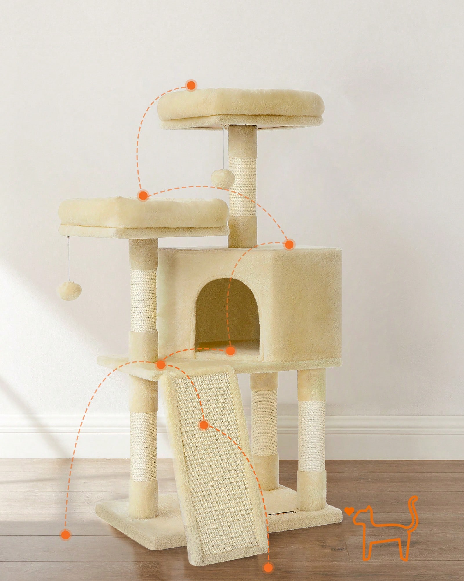 45.3IN Multi-Level Cat Tower f - đánh giá và giá Cat Scratching Post