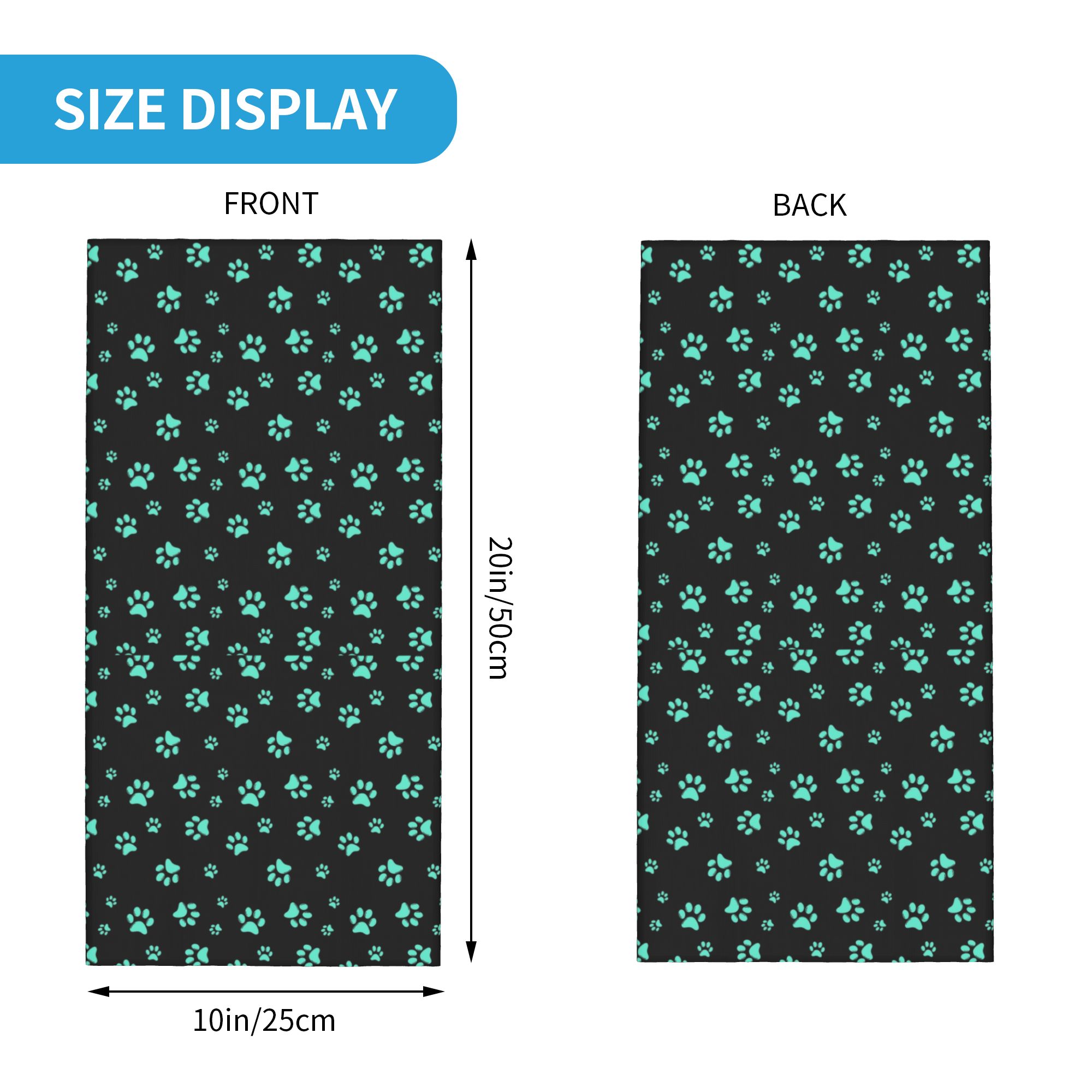 Custom Aqua Dog Paw Print Patt - đánh giá và giá Dog Bandana Scarf